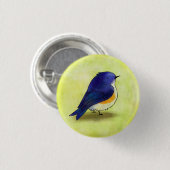 Blauer Piepmatz-Knopf Button (Vorne & Hinten)