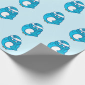 Blauer Pinguin-Geschenkpapier Geschenkpapier (Ecke)