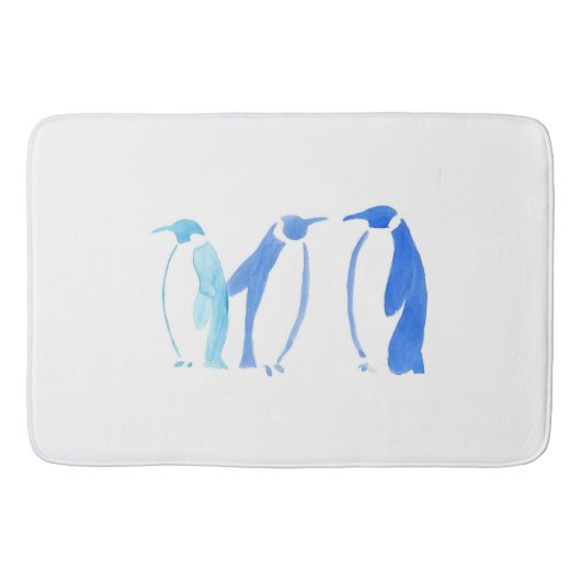 Blauer Pinguin-große Bad-Matte Badematte (Vorderseite)