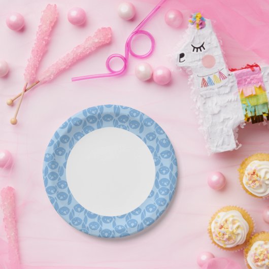 Blauer Pinguinmuster Hintergrund Pappteller (Party)