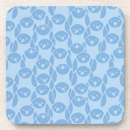 Blauer Pinguinmusterhintergrund Getränkeuntersetzer (Vorderseite)