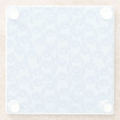 Blauer Pinguinmusterhintergrund Glasuntersetzer (Rückseite)