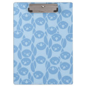 Blauer Pinguinmusterhintergrund Klemmbrett (Vorderseite)