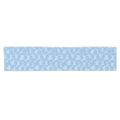 Blauer Pinguinmusterhintergrund Kurzer Tischläufer (Horizontal)