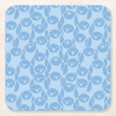 Blauer Pinguinmusterhintergrund Rechteckiger Pappuntersetzer (Vorderseite)