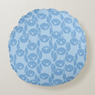 Blauer Pinguinmusterhintergrund Rundes Kissen