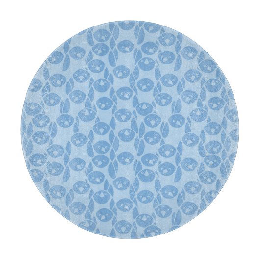 Blauer Pinguinmusterhintergrund Schneidebrett (Vorderseite)