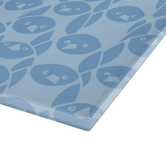 Blauer Pinguinmusterhintergrund Schneidebrett (Ecke)