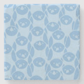 Blauer Pinguinmusterhintergrund Steinuntersetzer (Vorderseite)