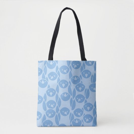Blauer Pinguinmusterhintergrund Tasche (Vorderseite)