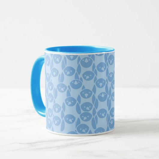 Blauer Pinguinmusterhintergrund Tasse (Vorderseite Links)