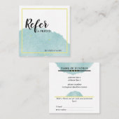 Blauer Pinselstrich Verweisen Sie eine Freundin-Re Quadratische Visitenkarte (Vorne/Hinten)