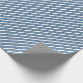 Blauer Pinstripe Geschenkpapier (Ecke)
