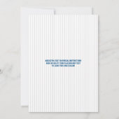 Blauer Pinstripe trägt Gerät-Twill-Bar Mitzvah zur Einladung (Rückseite)