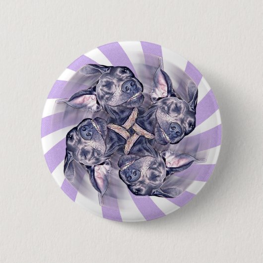 Blauer Pinwheel-Button Button (Vorderseite)