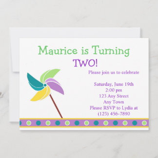 Blauer Pinwheel Einladung