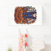 Blauer Pitbull Halloween Kürbisse Herbstlaub Flede Banner (Insitu)