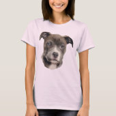 Blauer Pitbull Hund T-Shirt (Vorderseite)