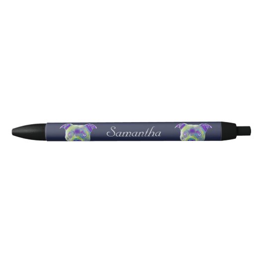 Blauer pitbull Hundepersonalisierter Stift (Vorderseite)