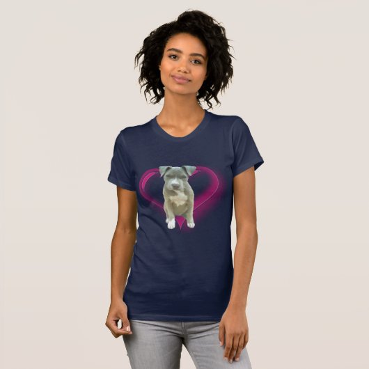 Blauer pitbull Welpen-T - Shirt (Vorne ganz)