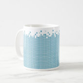 Blauer Pixel-Aussenseiter Kaffeetasse (Vorderseite Links)