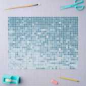 Blauer Pixel-Mosaikverlauf Seidenpapier (Basteln)