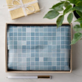 Blauer Pixel-Mosaikverlauf Seidenpapier (Geschenk)