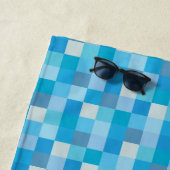 Blauer Pixelated MusterGamer | personalisiert Strandtuch (Beispiel)