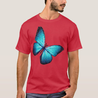 Blauer Pixelschmetterling T-Shirt
