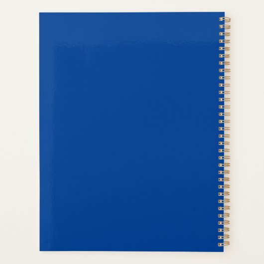 Blauer Planer mit weißen Blume (Rückseite)