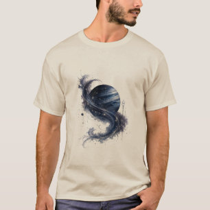 Blauer Planet Kosmischer Wirbel Herren T-Shirt   H