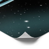 Blauer Planet mit Ring gekrönt. Poster (Ecke)
