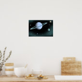 Blauer Planet mit Ring gekrönt. Poster (Küche)