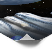 Blauer Planet über einer Eiswand. Poster (Ecke)