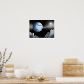 Blauer Planet über einer Eiswand. Poster (Küche)
