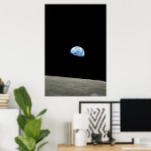 blauer Planet vom Mond aus Poster (Heimbüro)