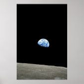 blauer Planet vom Mond aus Poster (Vorne)