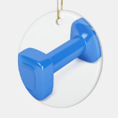 Blauer Plastikdumbbell Keramik Ornament (Links)