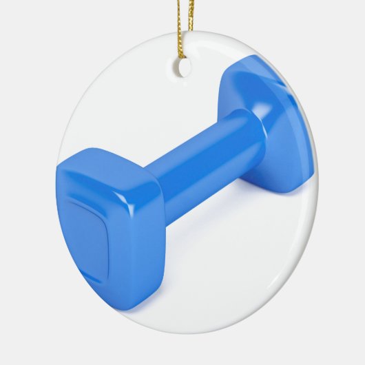 Blauer Plastikdumbbell Keramik Ornament (Links)