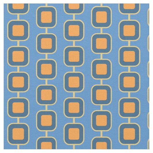 Blauer Platz und Orange Platz Stoff (Nahaufnahme)