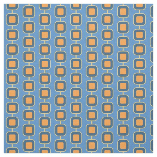Blauer Platz und Orange Platz Stoff (Muster)