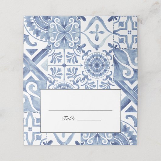 Blauer Platzkarte im Mittelmeer (Außenseite Aufgefaltet)