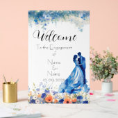 Blauer Plexiglas-Verlobung Acrylschild (Hochzeit)