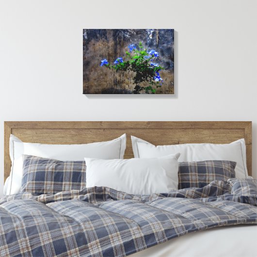 Blauer Plumbago Leinwanddruck (Insitu (Schlafzimmer))