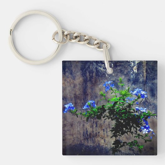 Blauer Plumbago Schlüsselanhänger (Vorderseite)