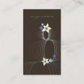 Blauer PlumeriaFrangipani Ikebana Zen Visitenkarte (Rückseite)