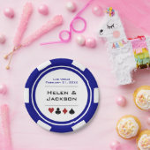 Blauer Poker Chip Las Vegas Wedding Pappteller (Party)