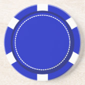 Blauer Poker-Chip-Sandstein-Untersetzer Untersetzer (Vorne)