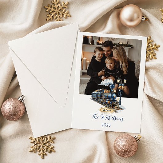 Blauer Polar Express Zug Weihnachten