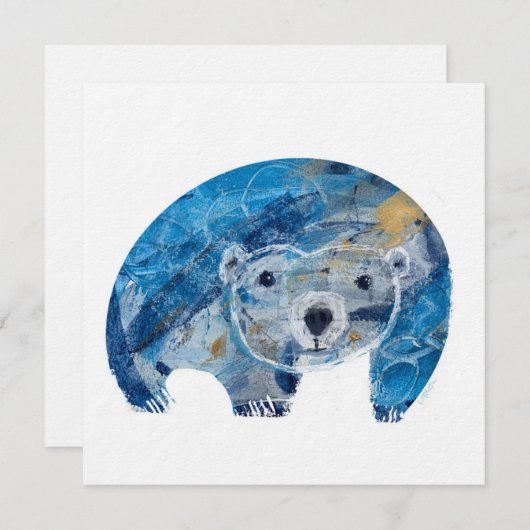 Blauer Polar Feiertagskarte (Vorne/Hinten)